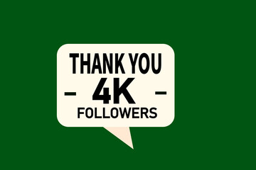 thank you 4k followers,  vector, illustration, social, media, post,  subscribers, followers animation design, banner, premium, background
