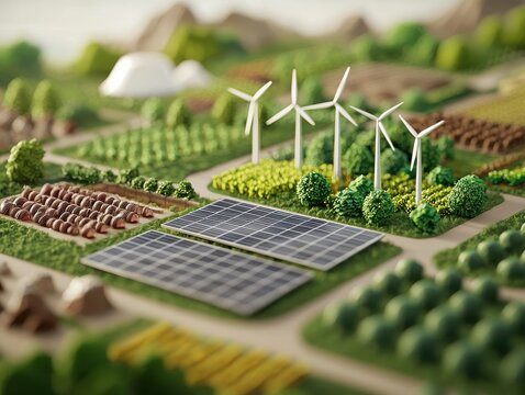 Transforming a massive landfill site into a sustainable solar farm a green revolution in renewable energy urban environment conceptual landscape innovative viewpoint