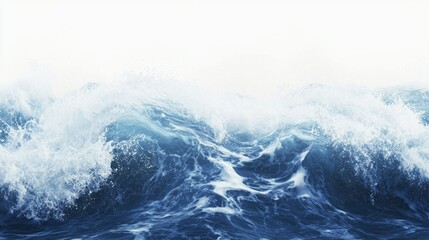 Fototapeta premium The image is of a large wave crashing on a beach
