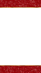 christmas red glitter and gold ribbon on transparent background, holiday new year and valentine isolated png vertical social media design element