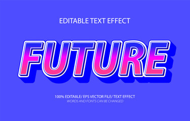 Obraz premium Future editable text effect, 3D editable text template.
