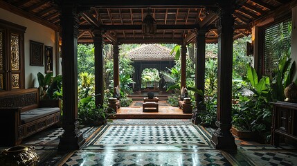 traditional indian kerala naalukettu house interior