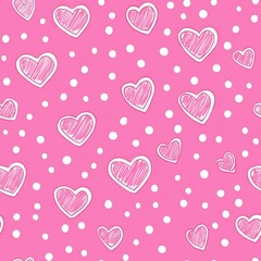 Pink and white heart pattern