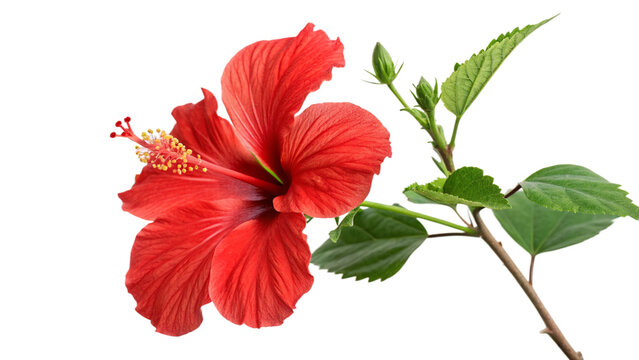 Fototapeta Red hibiscus flower isolated on transparent background