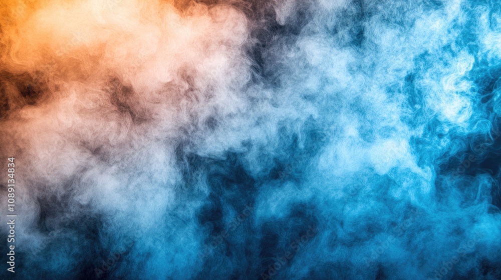 Poster swirling mist dances in layers of light and shadow, creating an ethereal symphony of smoke on a blac