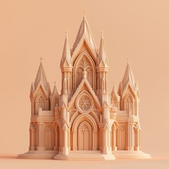 Fototapeta premium Majestic Gothic Cathedral in Warm Tones