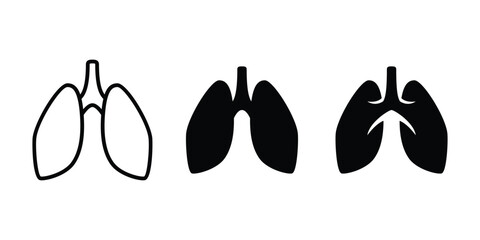 Set of Lungs logo.  lungs  care logo designs for medical service and consult