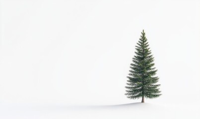 Obraz premium Isolated tiny spruce tree on white backgrund