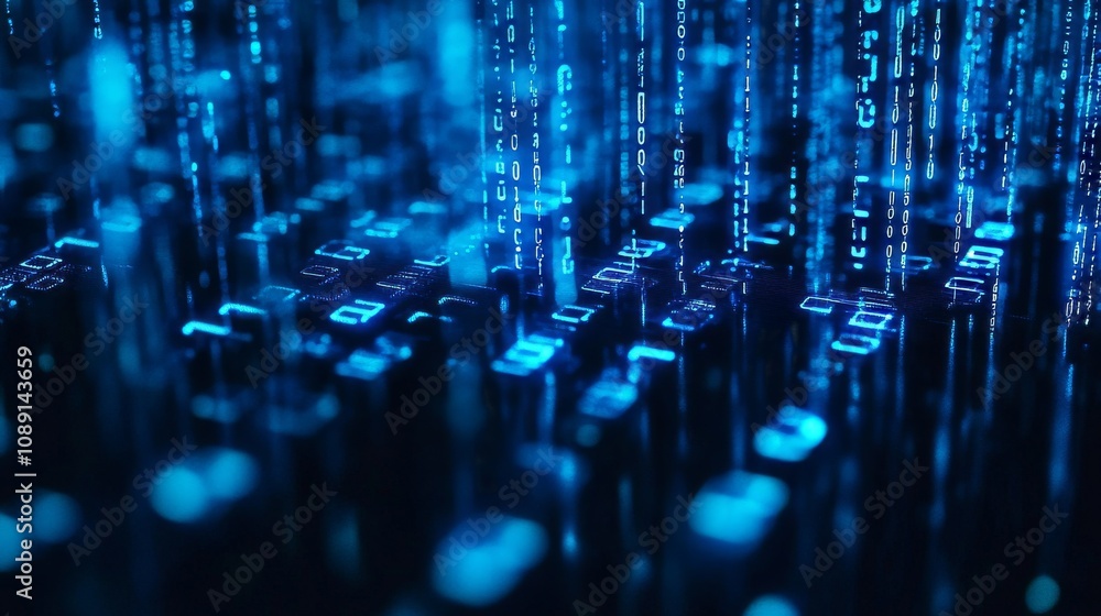Poster binary code digital art