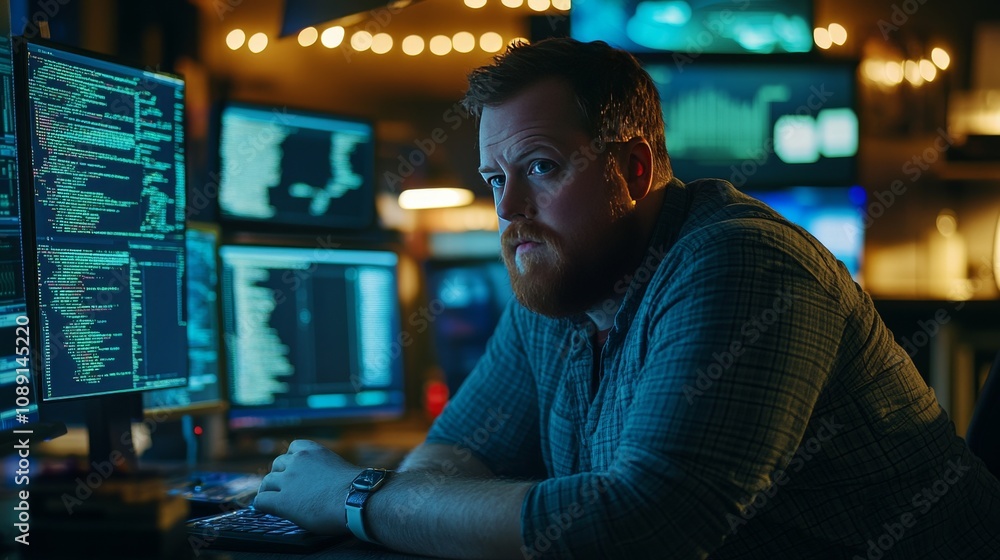 Poster dedicated programmer at work