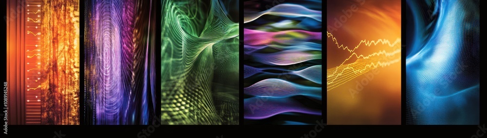 Aufkleber a colorful abstract design featuring various textures and patterns for graphic use.