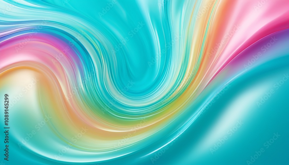 Poster Colorful abstract swirl pattern with vibrant gradient and dynamic waves