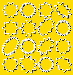 Set of red starburst. Starburst red sticker set. collection of special offer sale, Price sticker. Zigzag starburst, retro stars. Vector illustration 