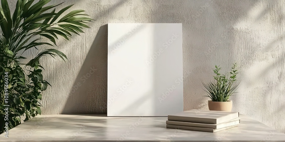 Poster a stylish print mock-up displayed on a table, showcasing a high-quality poster design