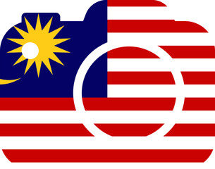 Obraz premium Malaysia Flag On Camra Icon