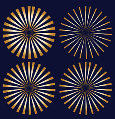 Firecrackers burst, rays festive doodle sparkle lights. Fireworks background. Holiday celebration firework show. Abstract illusion geometric shapes. Vector illustration