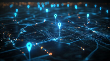 Digital City Map Network Visualization