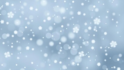 Fototapeta premium Close-up of snowflakes gently falling in a whiteout, frosty scene, whiteout storm
