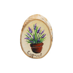 Acrylic art on wooden. Vintage lavender art in Cyprus, Famagusta.or 