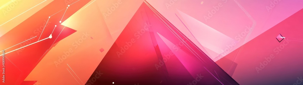 Poster abstract geometric design with vibrant colors and shapes.