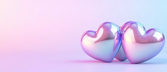 Fototapeta premium Aesthetic display of colorful hearts symbolizing love and affection in a serene and artistic environment.