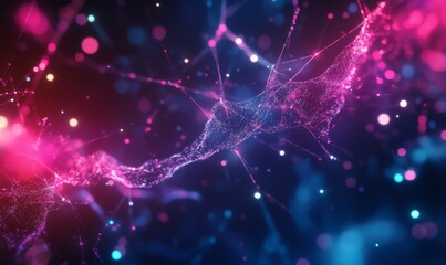 Fototapeta premium Neural connection, bright lights, synapses