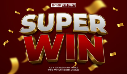 Editable 3d text style effect - Super Win Casino Golden text effect Template