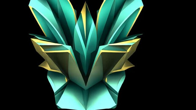 Geometric  Decoration in Blue and Green Vector Art Illustration