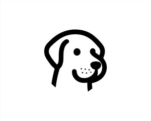 Fototapeta premium Dog lines outline logo design icon symbol vector illustration.