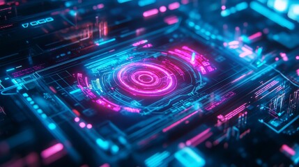 Fototapeta premium Hypnotic Tech Interface