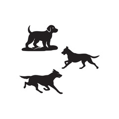 dog animals silhouette icon vector art flat design