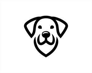 Fototapeta premium Dog head icon. Silhouette simple. Flat style. Cartoon dog face. Logo design template. Vector illustration Animal Logotype concept. 