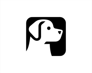 Dog head icon. Silhouette simple. Flat style. Cartoon dog face. Logo design template. Vector illustration Animal Logotype concept. 