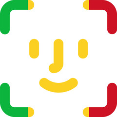 Mali flag on Face ID outline icon