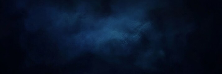 Dark Blue Abstract Background with Cloud-Like Shape and Mysterious Ethereal Mood, Textured Dark Blue Hue Gradient Effect