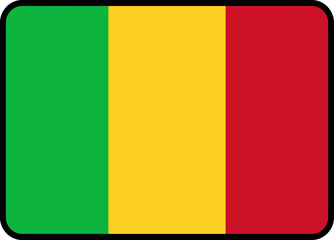 Mali Flag Rounded Rectangle Icon