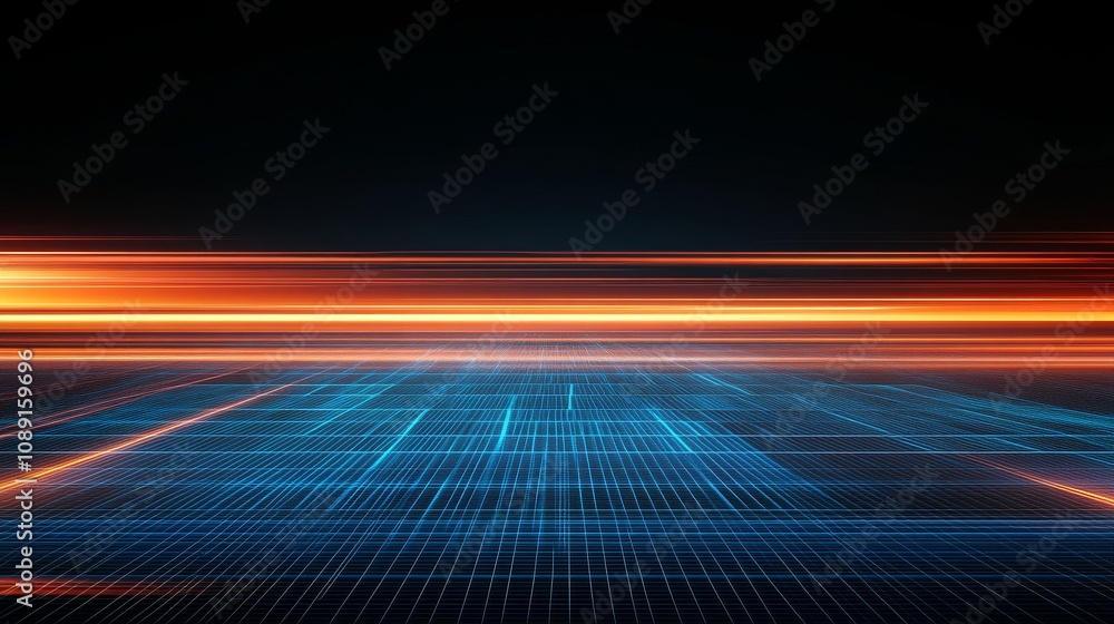Aufkleber an abstract background representing the limitless possibilities and horizons of it technology in the