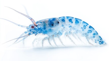 A Stunning Close-Up of a Blue Transparent Shrimp