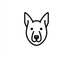 Minimalist lines outline dog logo design icon symbol vector illustration.