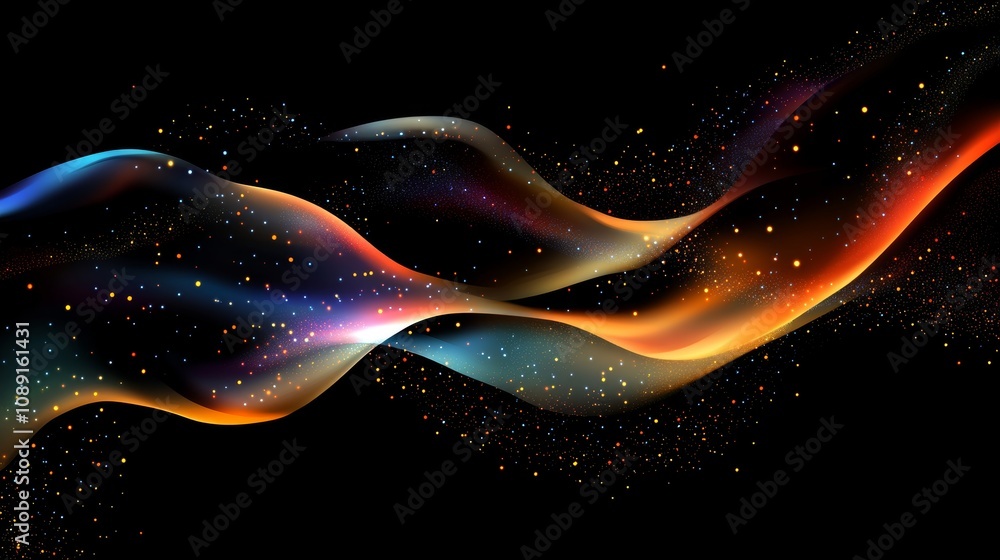 Poster graphigraphic abstract background for technological networks, neural networks, digital data storage,