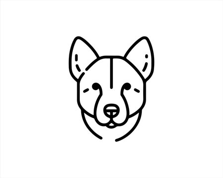 recommend clip art: Minimalist lines outline dog logo design icon symbol vector illustration.