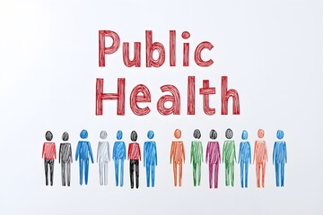 Handwriting Text &lsquo;Public Health&rsquo; &ndash; Conceptual Illustration, Health Awareness, Wellness Advocacy, and Community Care Message Design