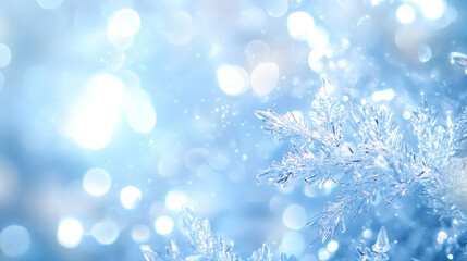 Winter Christmas Bokeh Lights Background