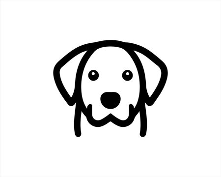 recommend clip art: Minimalist lines outline dog logo design icon symbol vector illustration.