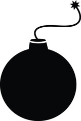 bomb silhouette vector design with white bg.