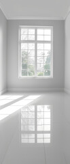 Fototapeta premium empty room with windows