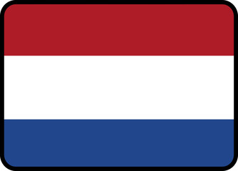 Netherlands Flag Rounded Rectangle Icon