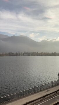 The lake in Austria from train