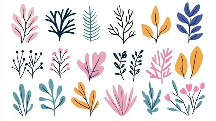 This seamless floral pattern is hand-drawn with an abstract background