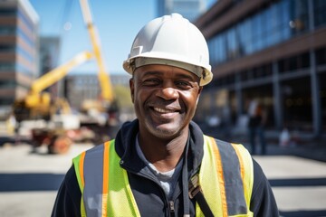 Portrait of a middle aged businessman on construction site